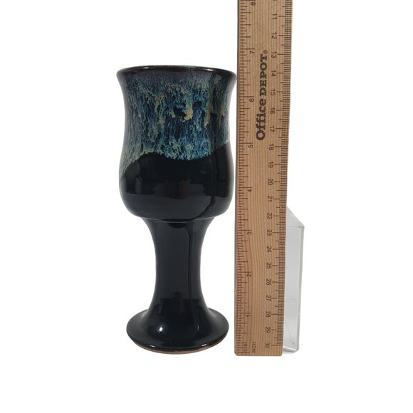 Stoneware Glazed Goblet McNeills 2013 Earthenware Chalice Signed Garrett - Picture 3 of 6